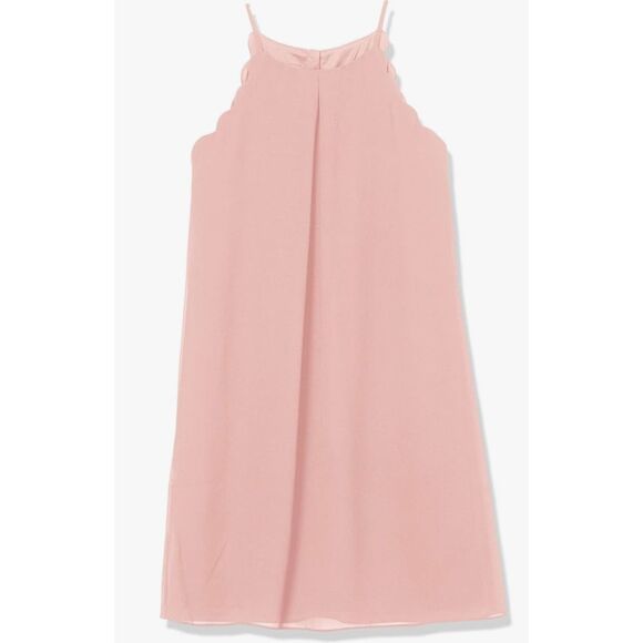 A. Byer Girls Scalloped Edge Chiffon Shift Dress Size 7 - Picture 1 of 3